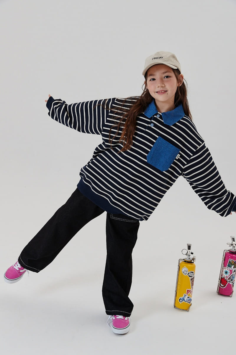 Kokoyarn - Korean Children Fashion - #minifashionista - Stripes Collar Sweatshirt - 10