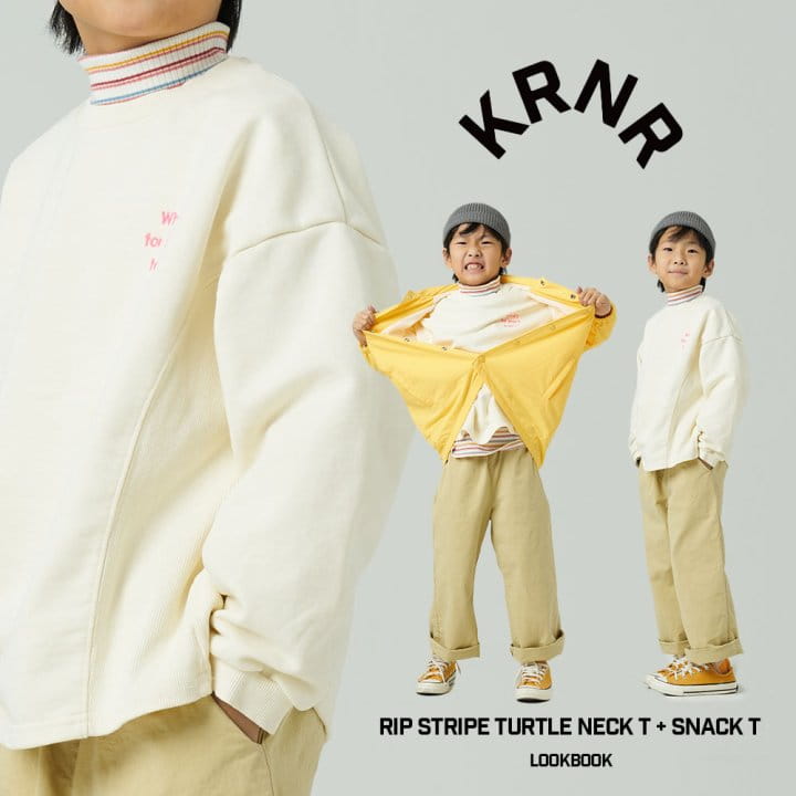 Kurenard - Korean Children Fashion - #kidsshorts - Lip Stripes Turtleneck Tee - 5