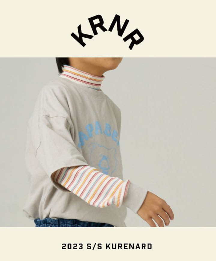 Kurenard - Korean Children Fashion - #littlefashionista - Lip Stripes Turtleneck Tee - 9