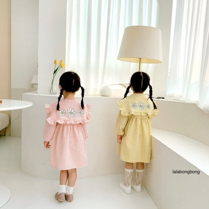 Lalabongbong - Korean Children Fashion - #Kfashion4kids - Flower Check One-piece