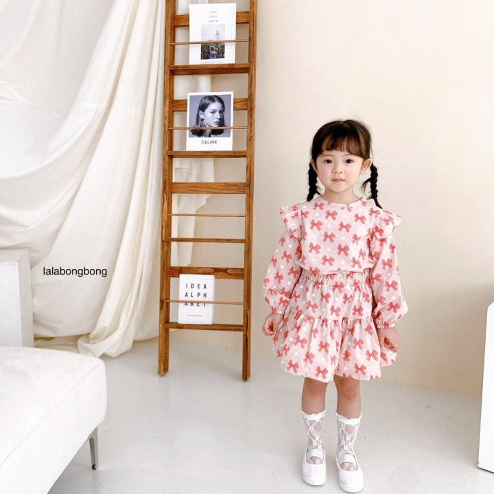 Lalabongbong - Korean Children Fashion - #childofig - Ribbon Top Bottom Set - 12