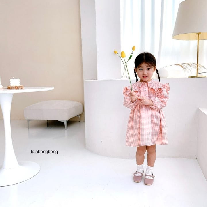 Lalabongbong - Korean Children Fashion - #childofig - Flower Check One-piece - 6