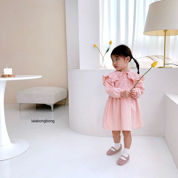 Lalabongbong - Korean Children Fashion - #designkidswear - Flower Check One-piece - 9