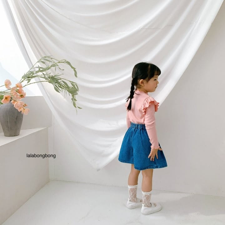 Lalabongbong - Korean Children Fashion - #designkidswear - Pintuck Denim Shorts - 8
