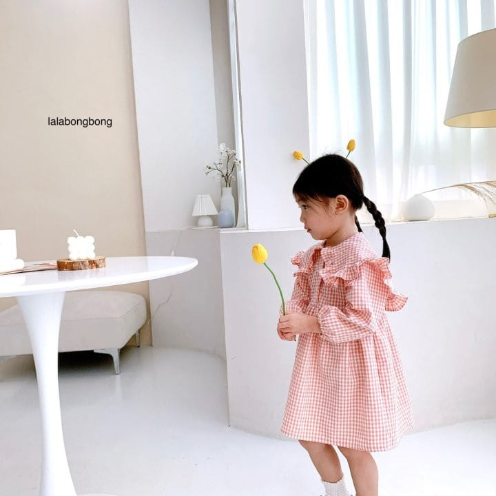 Lalabongbong - Korean Children Fashion - #discoveringself - Flower Check One-piece - 10