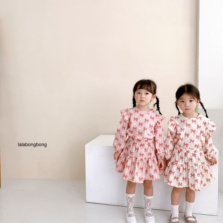 Lalabongbong - Korean Children Fashion - #kidzfashiontrend - Ribbon Top Bottom Set - 5