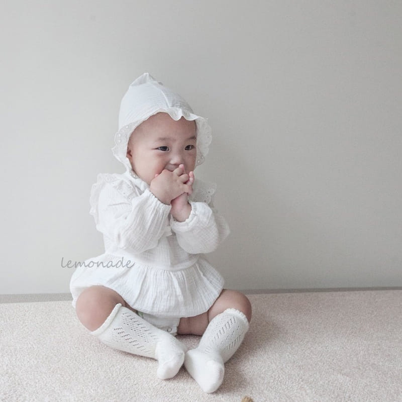 Lemonade - Korean Baby Fashion - #babygirlfashion - Milk Bonnet Bodysuit - 5