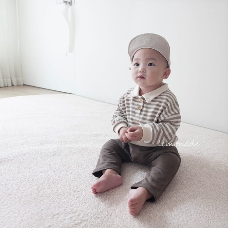 Lemonade - Korean Baby Fashion - #onlinebabyshop - Stripes Collar Tee - 12