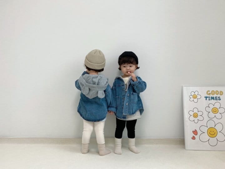 Little Rabbit - Korean Children Fashion - #childofig - Bear Hoody Denim Jacket - 7