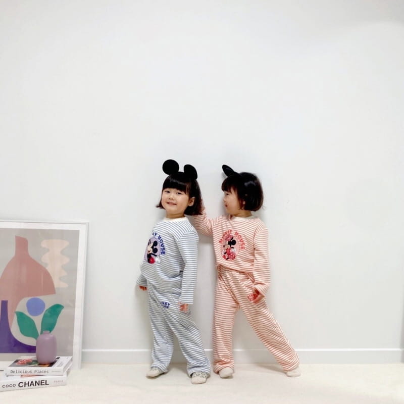 Little Rabbit - Korean Children Fashion - #littlefashionista - Couple Stripes Top Bottom Set - 7