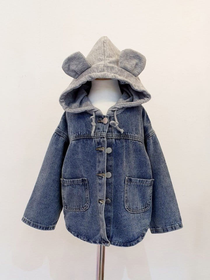 Little Rabbit - Korean Children Fashion - #magicofchildhood - Bear Hoody Denim Jacket - 3