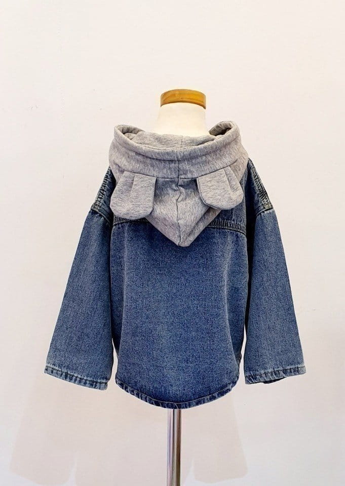 Little Rabbit - Korean Children Fashion - #magicofchildhood - Bear Hoody Denim Jacket - 4