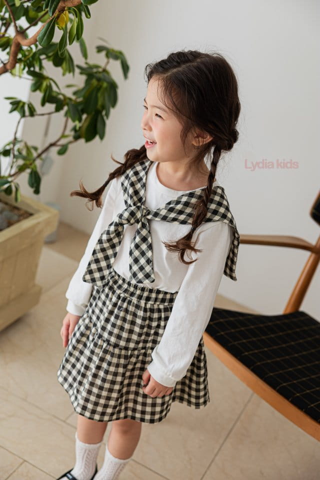 Lydia - Korean Children Fashion - #Kfashion4kids - Check Sailor Top Bottom Set - 3
