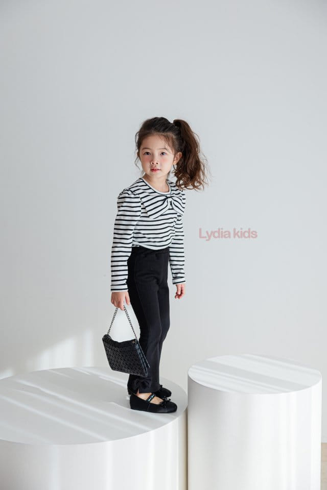 Lydia - Korean Children Fashion - #childrensboutique - Big Ribbon Stripes Tee - 5