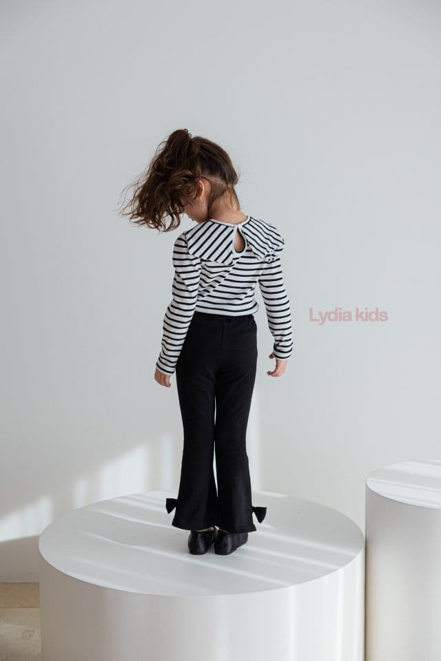 Lydia - Korean Children Fashion - #designkidswear - Big Ribbon Stripes Tee - 6