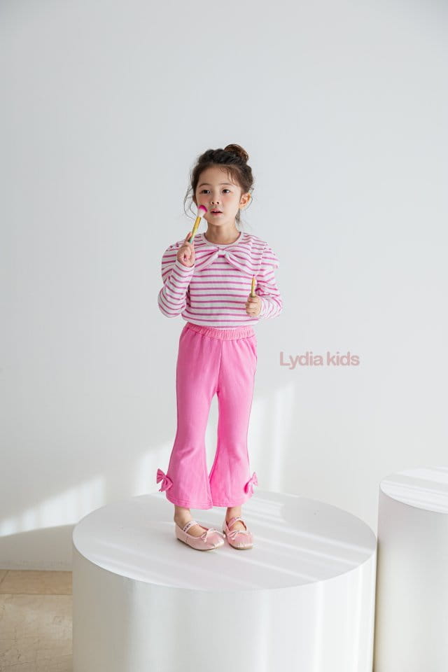Lydia - Korean Children Fashion - #discoveringself - Big Ribbon Stripes Tee - 7