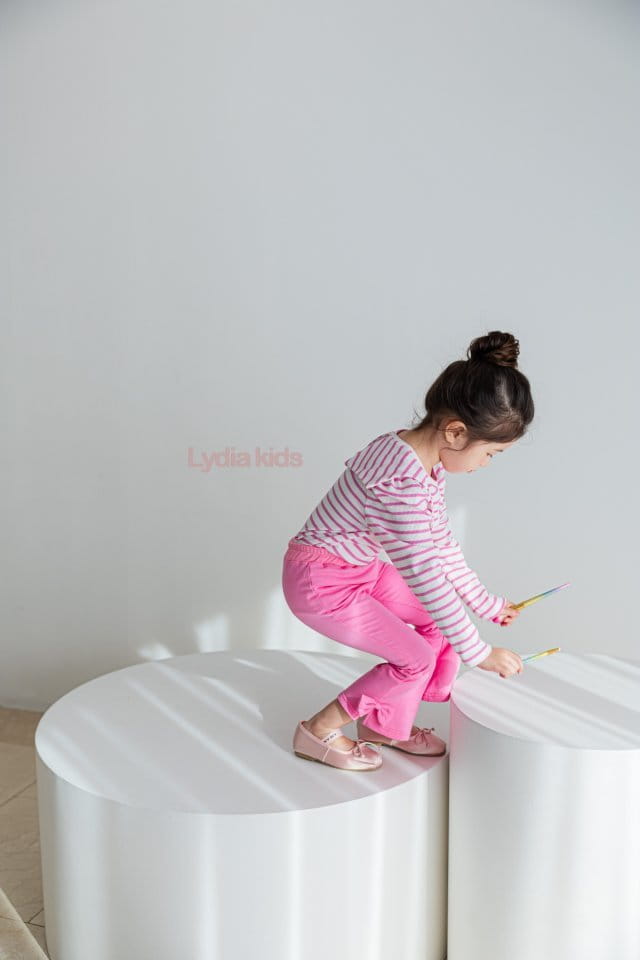 Lydia - Korean Children Fashion - #kidsshorts - Big Ribbon Stripes Tee - 9