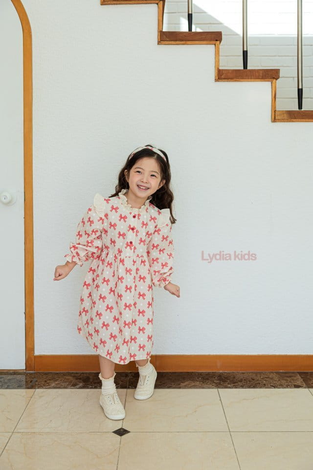 Lydia - Korean Children Fashion - #kidsstore - Ribbon One-piece - 2