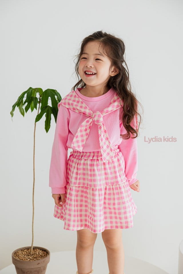 Lydia - Korean Children Fashion - #prettylittlegirls - Check Sailor Top Bottom Set - 7