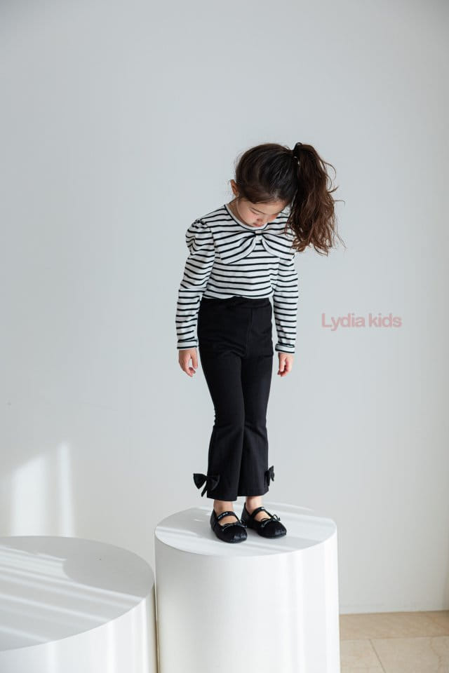 Lydia - Korean Children Fashion - #toddlerclothing - Ribbon Span Pants - 4