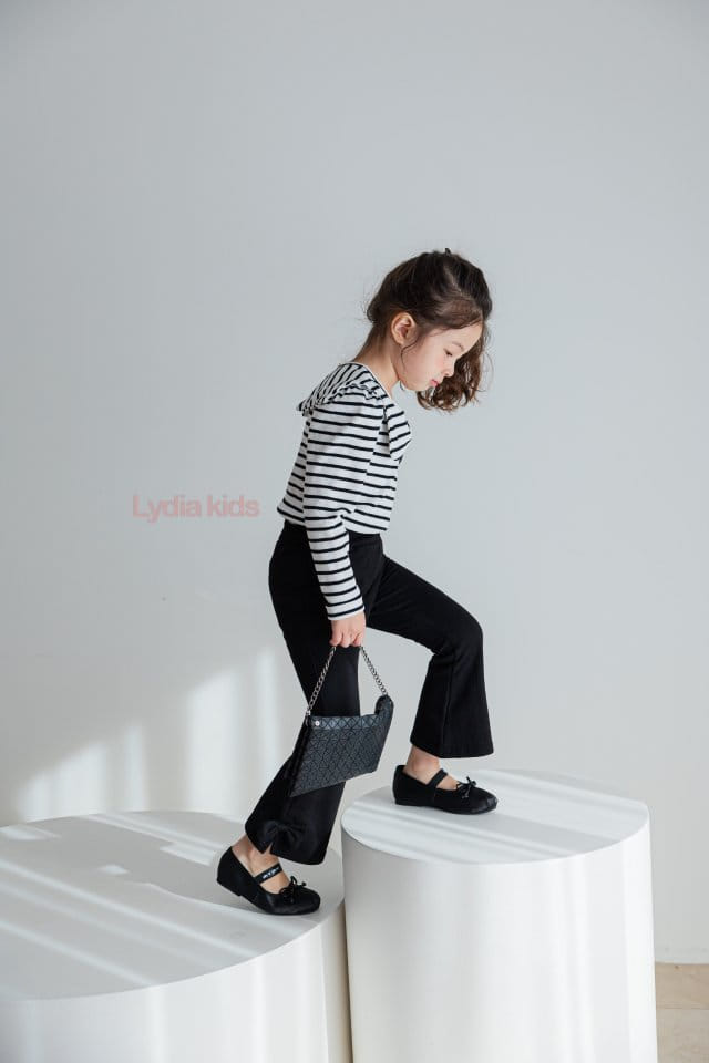 Lydia - Korean Children Fashion - #stylishchildhood - Big Ribbon Stripes Tee - 3