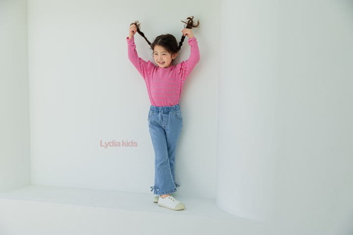 Lydia - Korean Children Fashion - #toddlerclothing - Ribbon Denim Pants