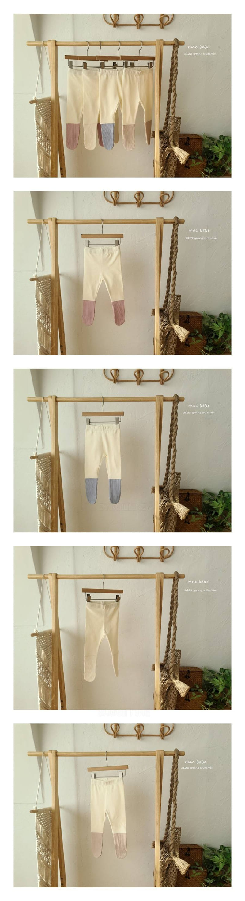 Mac - Korean Baby Fashion - #babyclothing - Rib Color Foot Leggings