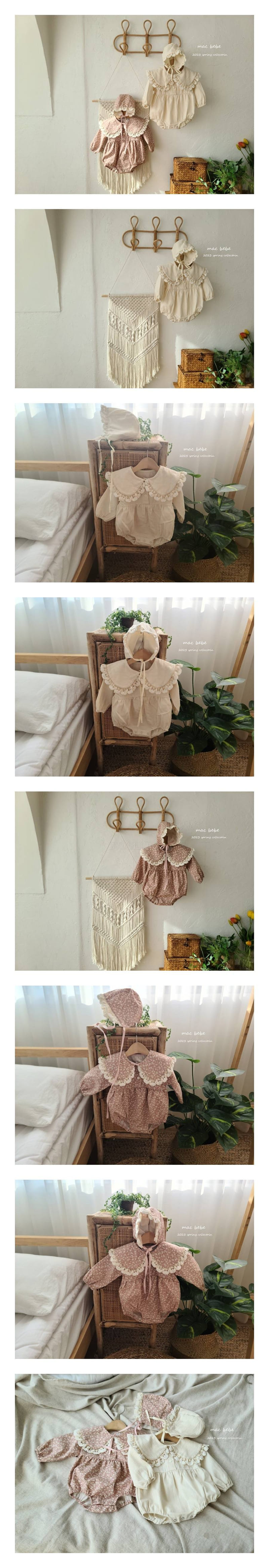 Mac - Korean Baby Fashion - #babyoninstagram - Big Collar Bodysuit Set