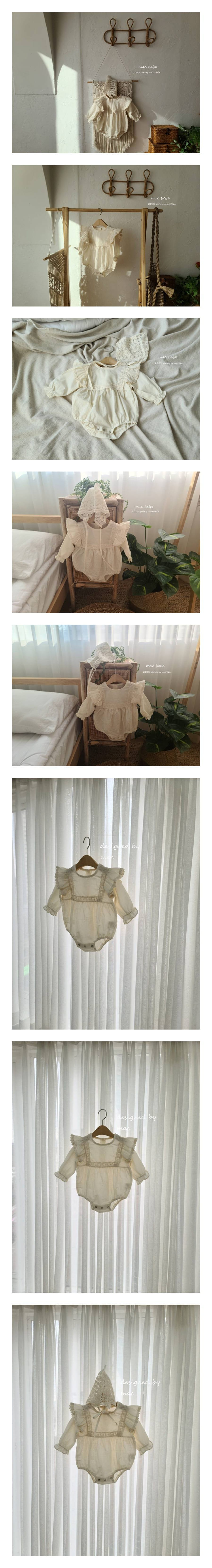 Mac - Korean Baby Fashion - #onlinebabyboutique - Lace Wing Bodysuit Set