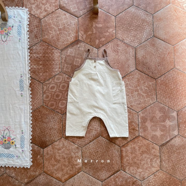 Marron - Korean Baby Fashion - #babyootd - Dungarees Pocket Bodysuit - 4