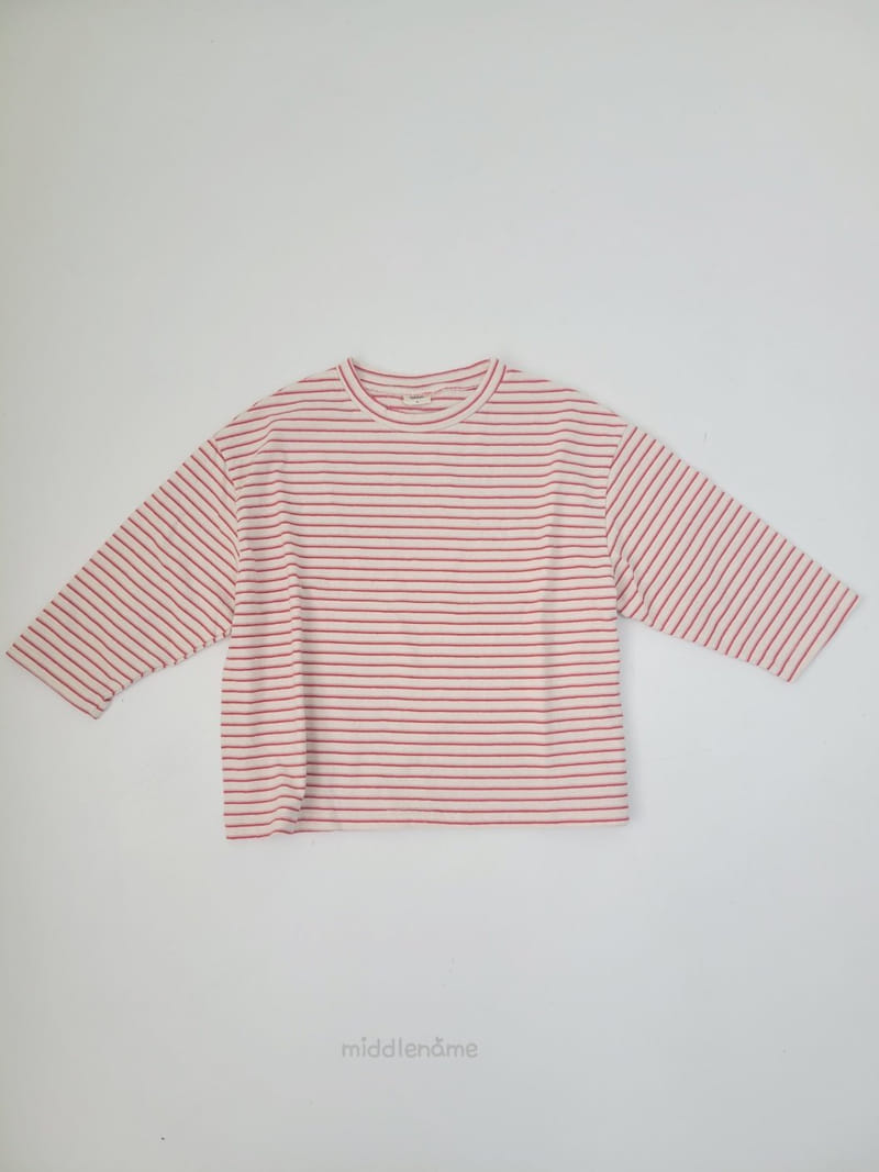 Middle Name - Korean Children Fashion - #kidsshorts - Loose Stripes Tee - 2