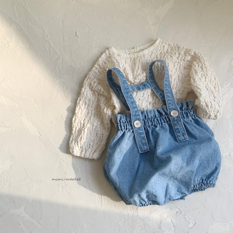 Mimi Market - Korean Baby Fashion - #babyboutique - Denim Pot Dungarees - 4