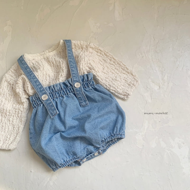 Mimi Market - Korean Baby Fashion - #babygirlfashion - Denim Pot Dungarees - 8