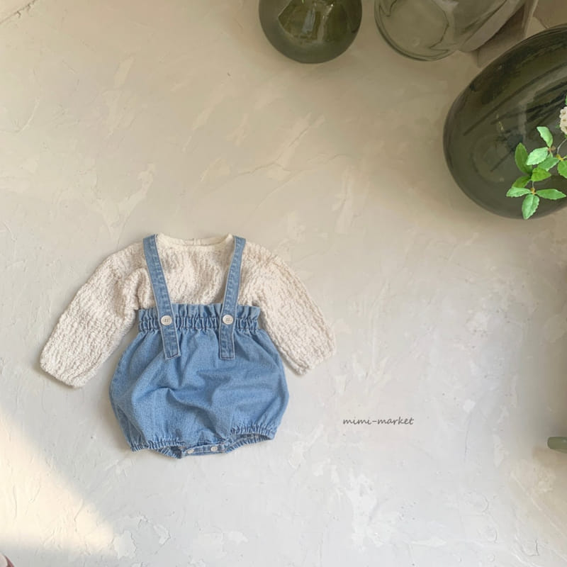 Mimi Market - Korean Baby Fashion - #onlinebabyshop - Denim Pot Dungarees