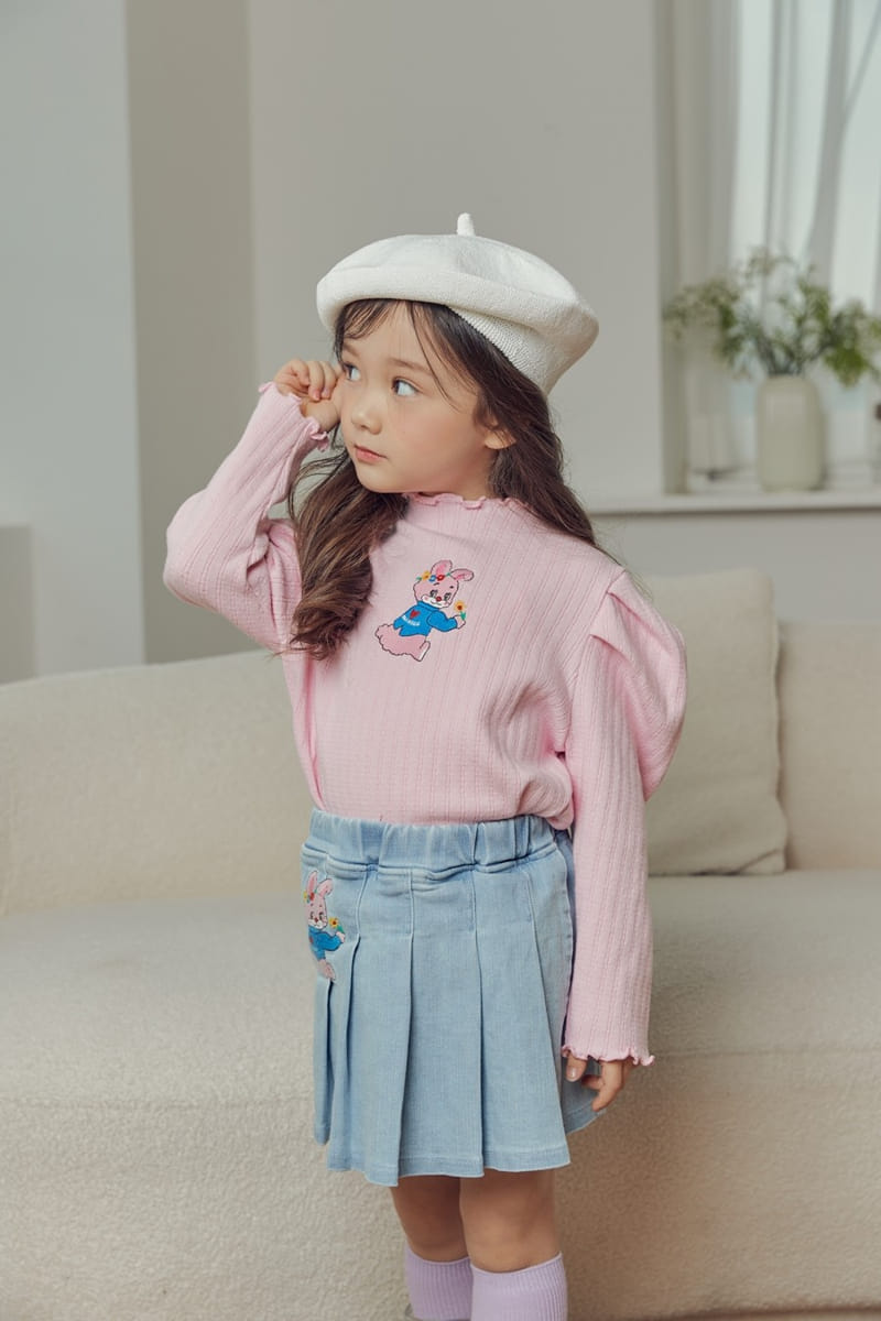 Mimico - Korean Children Fashion - #childofig - Denim Wrinkle Skirt - 11