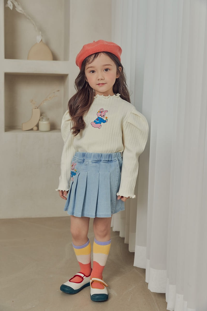 Mimico - Korean Children Fashion - #childrensboutique - Denim Wrinkle Skirt - 12