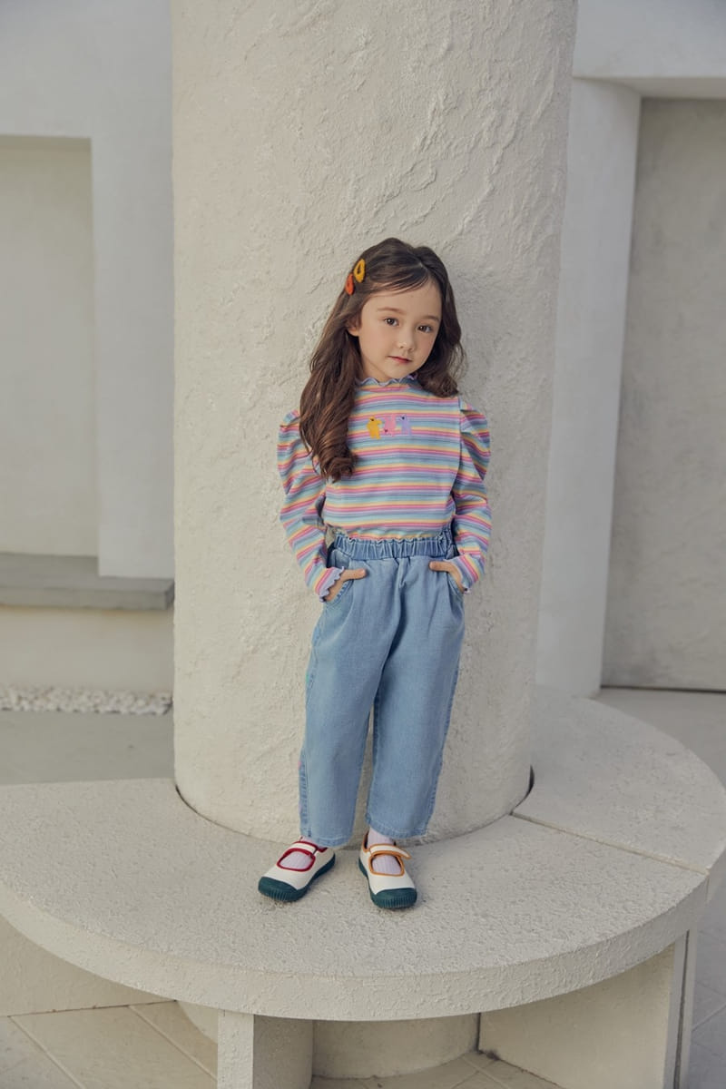Mimico - Korean Children Fashion - #kidsshorts - Heart Jeans - 2