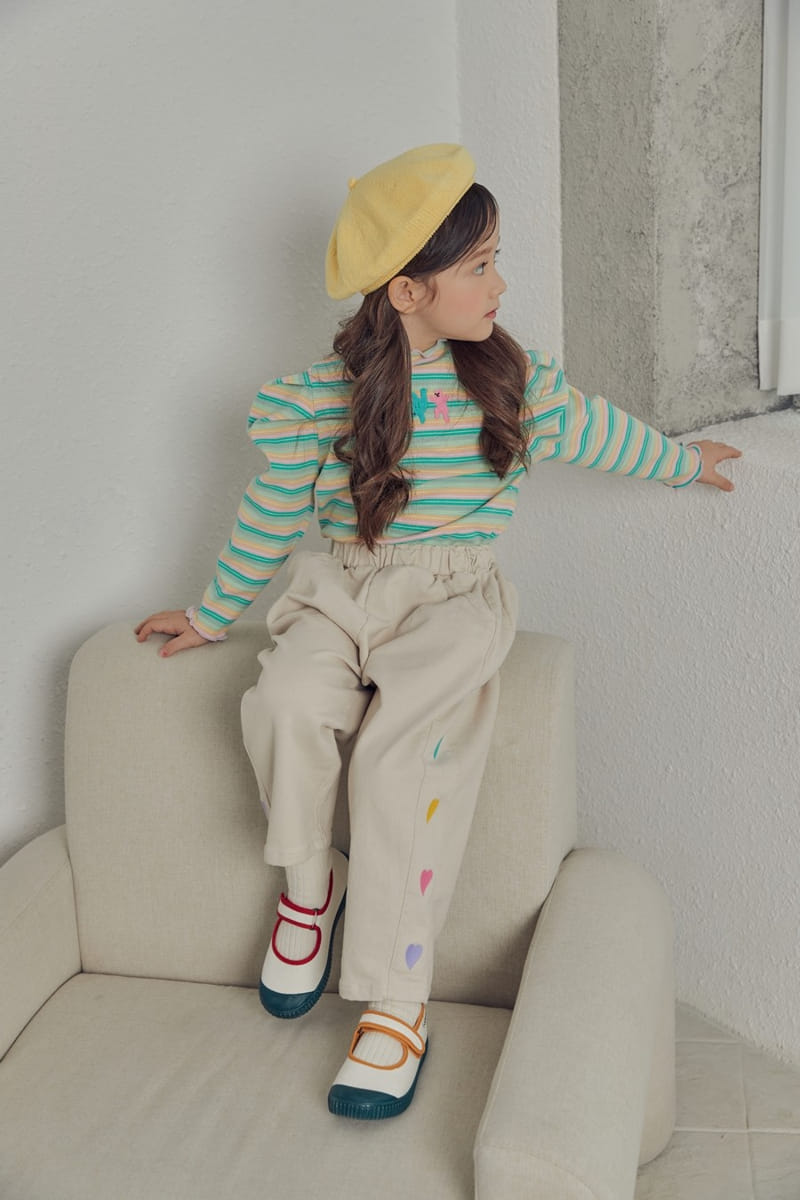 Mimico - Korean Children Fashion - #littlefashionista - Heart Pants - 5