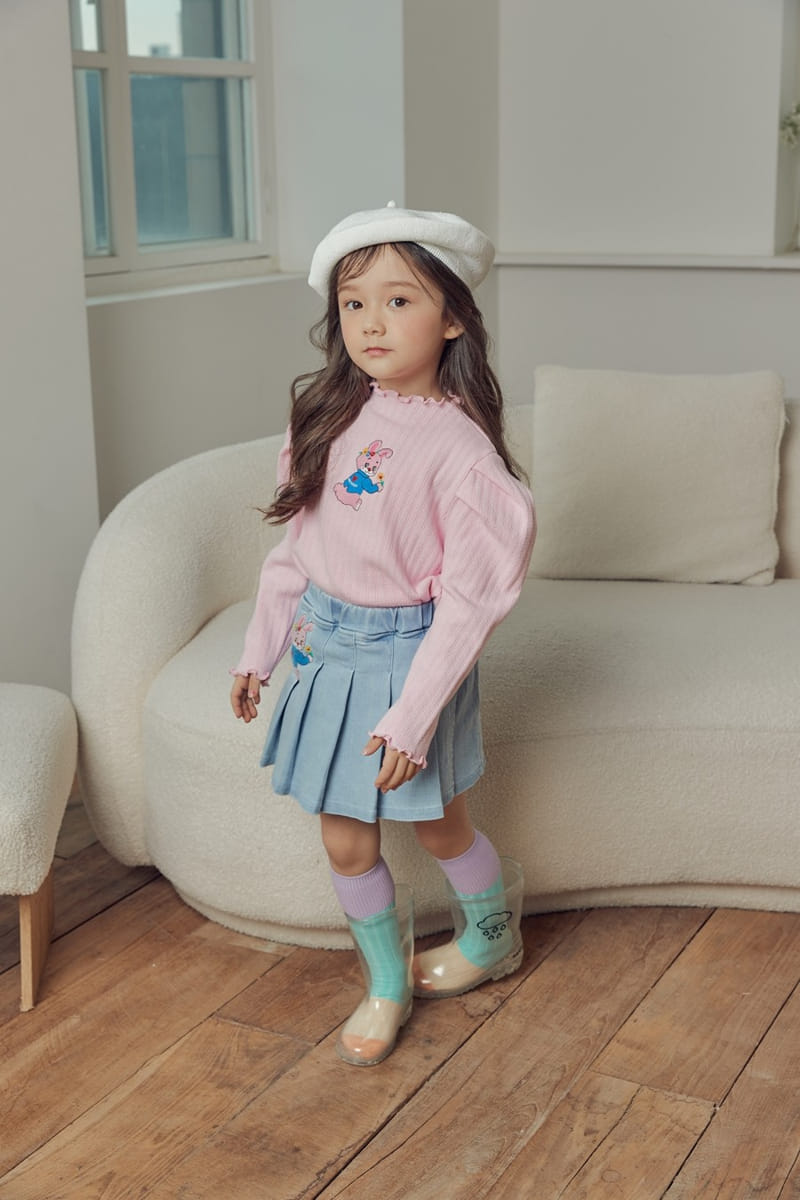 Mimico - Korean Children Fashion - #toddlerclothing - Denim Wrinkle Skirt - 9