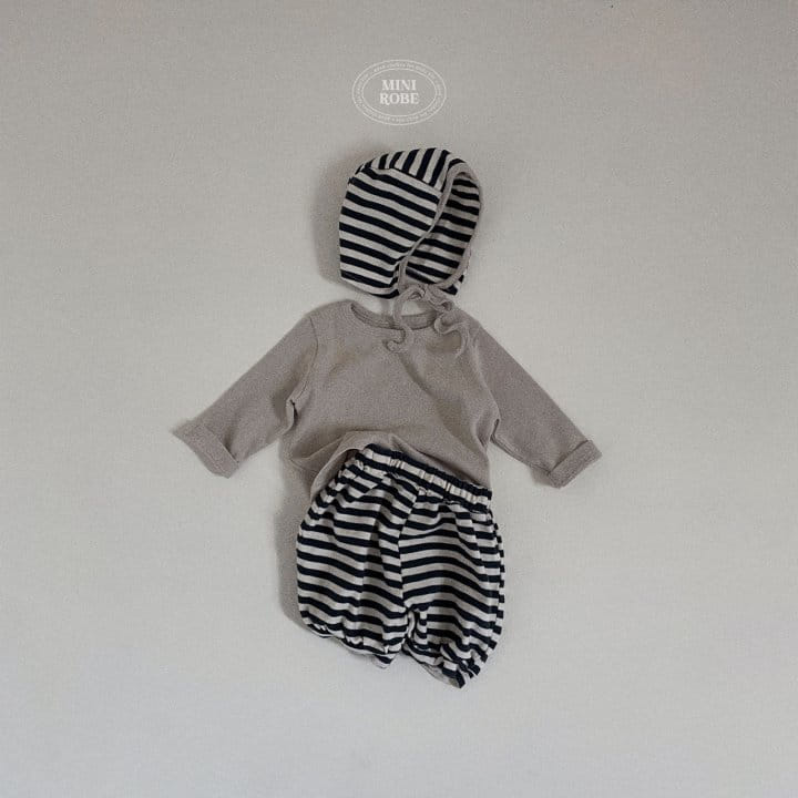 Mini Robe - Korean Baby Fashion - #babyfashion - Bebe Bumbuck Stripes Top Bottom Set - 5
