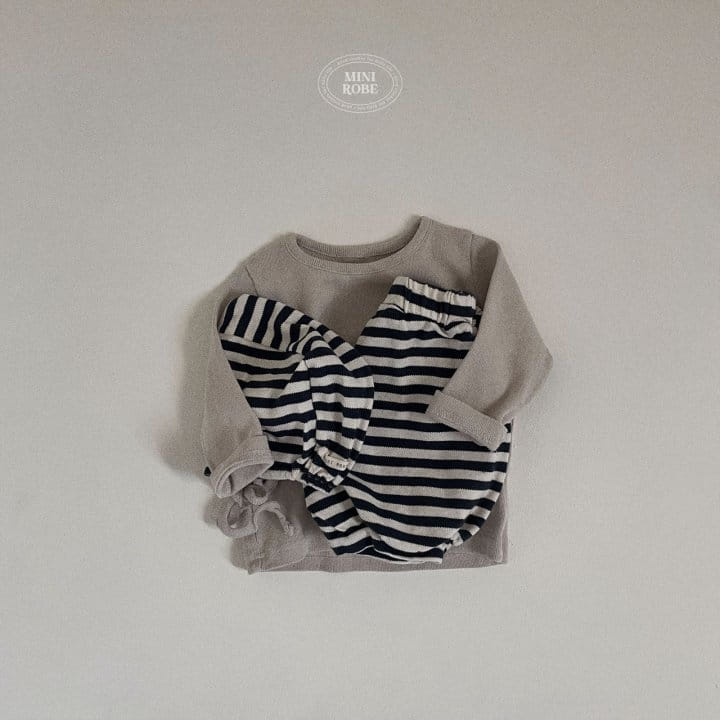 Mini Robe - Korean Baby Fashion - #babygirlfashion - Bebe Bumbuck Stripes Top Bottom Set - 7