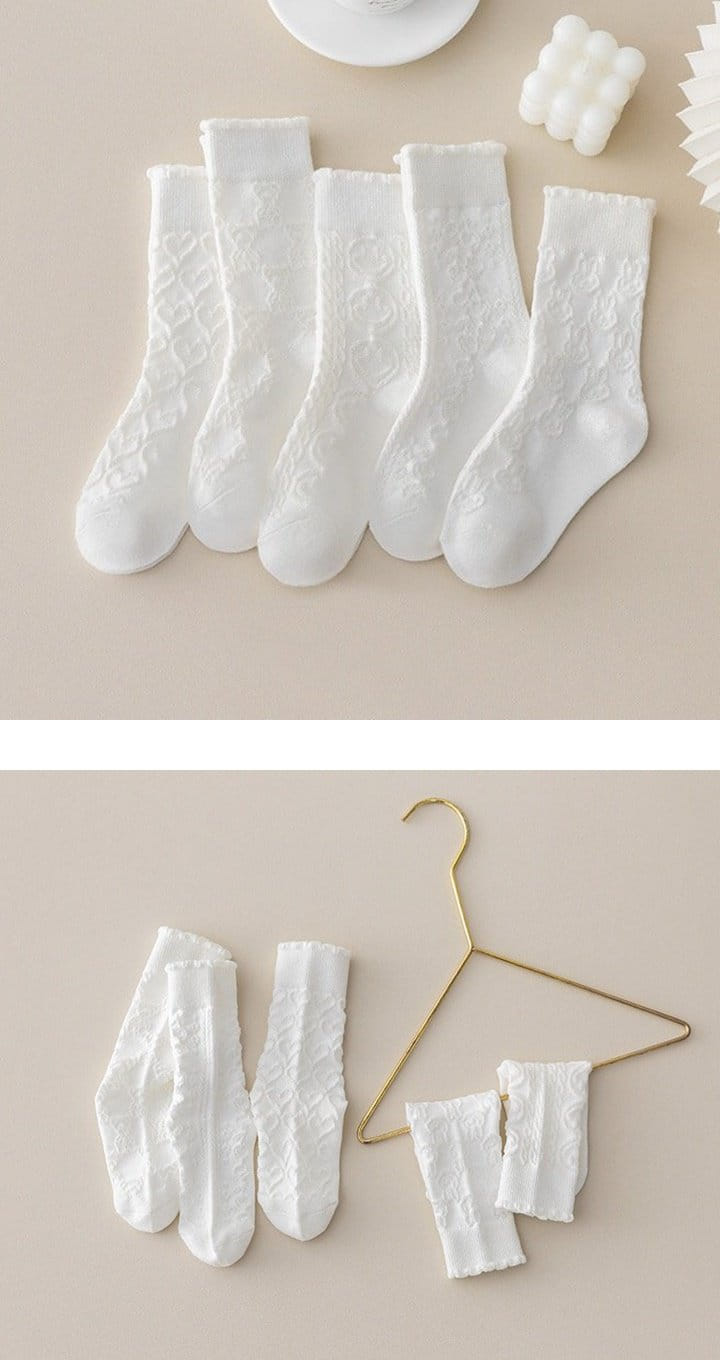 Miso - Korean Children Fashion - #todddlerfashion - Ivory Socks Set