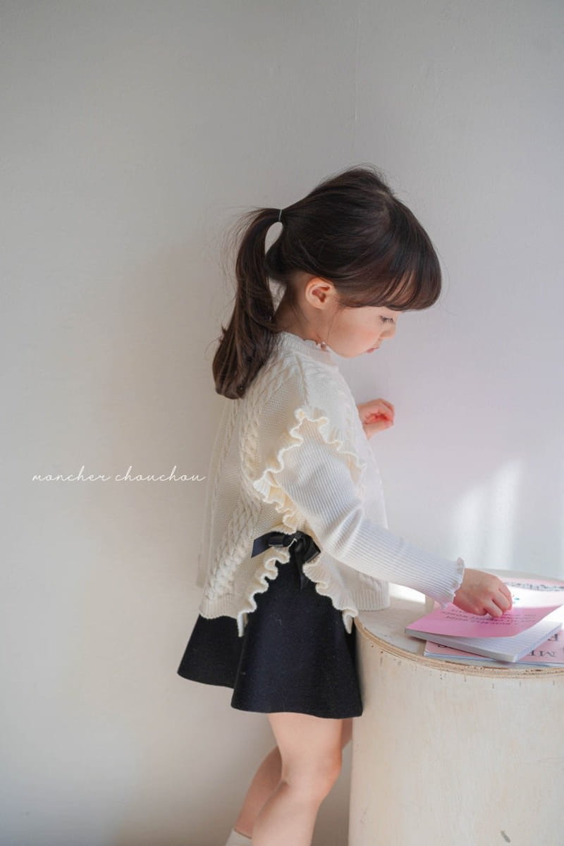 Moncher Chouchou - Korean Children Fashion - #childofig - Ribbon Frill Vest - 8