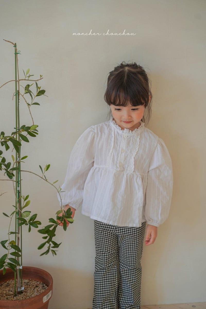 Moncher Chouchou - Korean Children Fashion - #designkidswear - Frill Lace Blouse - 5