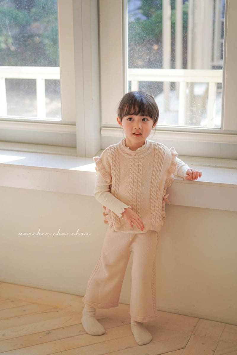 Moncher Chouchou - Korean Children Fashion - #discoveringself - Ribbon Frill Vest - 11