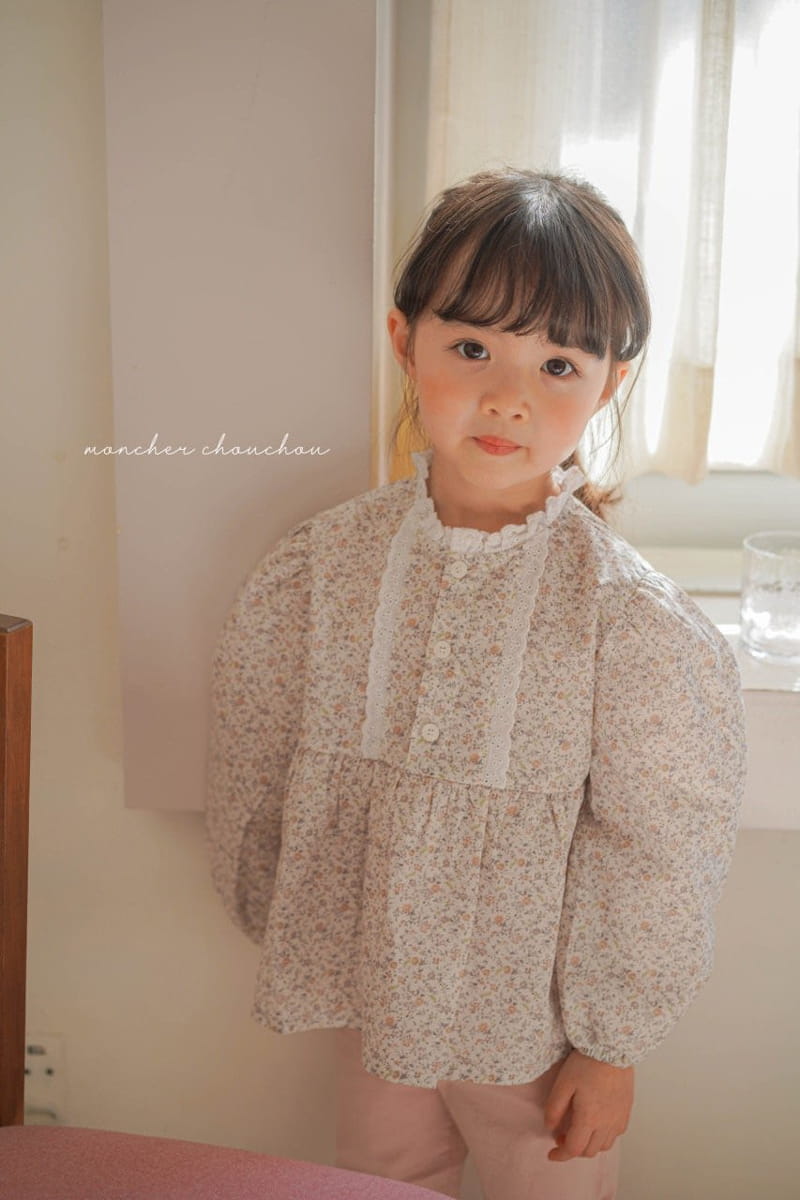 Moncher Chouchou - Korean Children Fashion - #kidzfashiontrend - Frill Lace Blouse - 10
