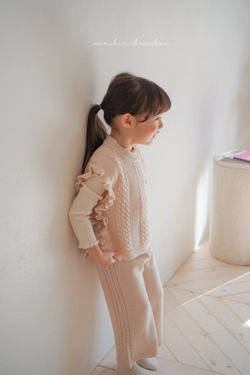 Moncher Chouchou - Korean Children Fashion - #minifashionista - Ribbon Frill Vest - 4