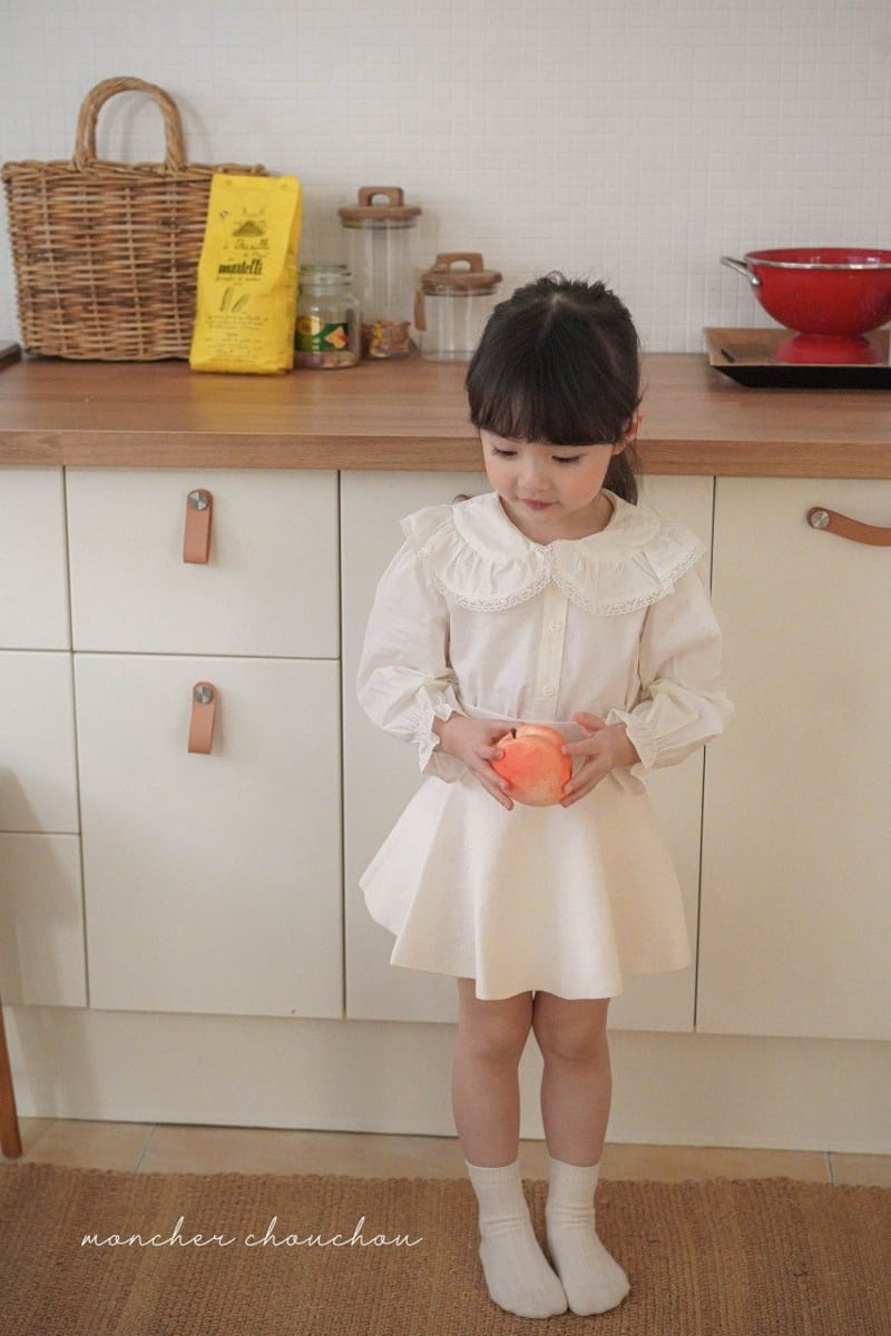 Moncher Chouchou - Korean Children Fashion - #stylishchildhood - Lace Collar Blouse - 3