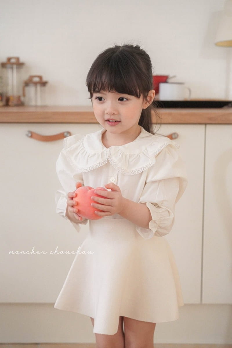 Moncher Chouchou - Korean Children Fashion - #toddlerclothing - Lace Collar Blouse - 2