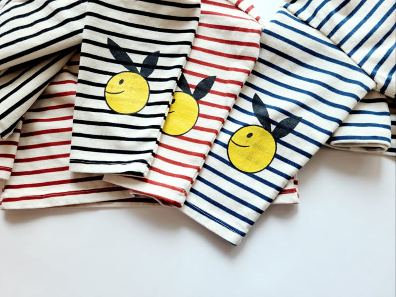 Mooi Store - Korean Children Fashion - #discoveringself - Smile Rabbit Stripes Tee